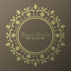 Luxury Gold round floral frame design