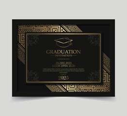 Elegant dark graduation invitation template