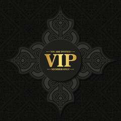 luxury dark vip card in ornament texture