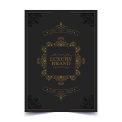 Luxury ornament greeting card vector template