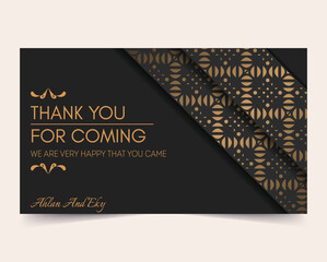 classic gold thank you wedding card