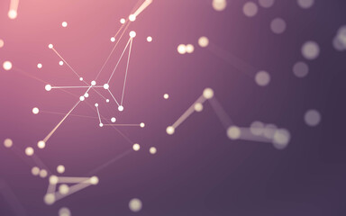 Abstract background. Molecules technology with polygonal shapes, connecting dots and lines. Connection structure. Big data visualization.