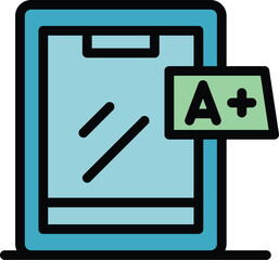 Friendly consumption device icon outline vector. Eco energy. Ecology reuse color flat
