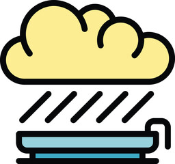Eco rain icon outline vector. Friendly recycle. Energy ecology color flat
