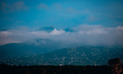 flying over the mountains
