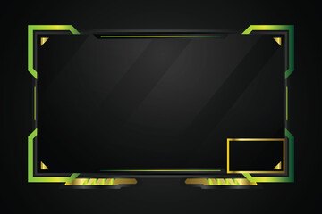 Abstract green and yellow overlay live stream esport gaming isolated