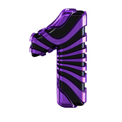 Black symbol with purple straps. number 1