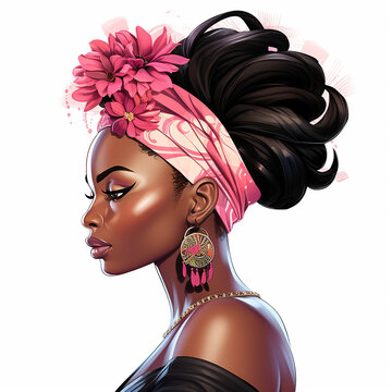 portrait of a  beautiful black African American woman