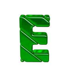 Symbol made of diagonal green blocks. letter e