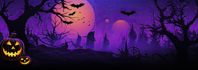 Spooky Halloween landscape.