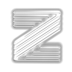 Silver luminous symbol. letter z