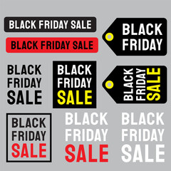 The Black Friday label for sale event concept