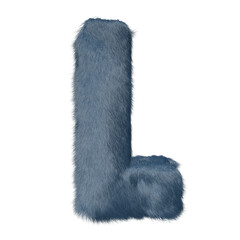 Symbol made of blue fur. letter l