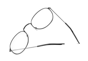 Stylish pair of glasses isolated on white