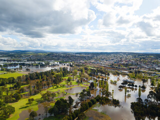 View of Flooding Goulburn City from the Rocky Hill War Memorial 23