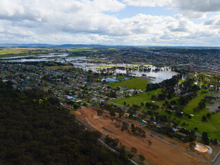 View of Flooding Goulburn City from the Rocky Hill War Memorial 8