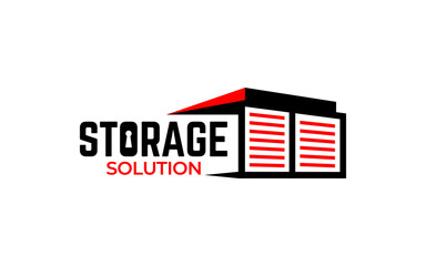 Illustration vector graphic of self storage solution company logo design template