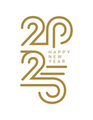 2025, Happy New Year 2025, Design template with typography logo 2025 for celebration and season decoration. Minimalist trendy background for branding, banner, cover, card