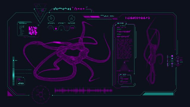 Biological research in an animated alien interface.