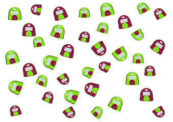 Obraz premium cartoon houses pattern