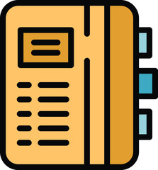 Restaurant book icon outline vector. Recipe food. Kitchen menu color flat