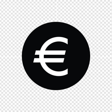 Money euro Internet flat icon symbol isolated on transparent grid backgrounds