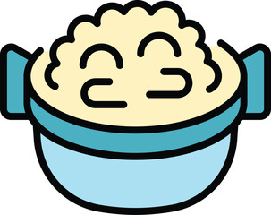 Spanish paella icon outline vector. Seafood spain. Cooking cuisine color flat