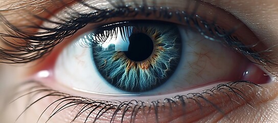 Blue eye macro closeup, generative ai.