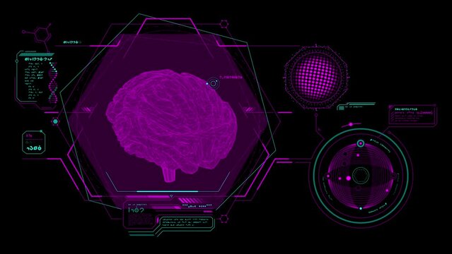 Medical research in an animated alien interface.