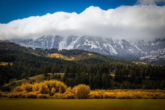 Autumn meets winter in the Bridger mountains at Bridger Bowl.