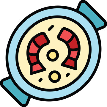 recommend clip art: Shrimp paella food icon outline vector. Spain cooking. Fish cuisine color flat