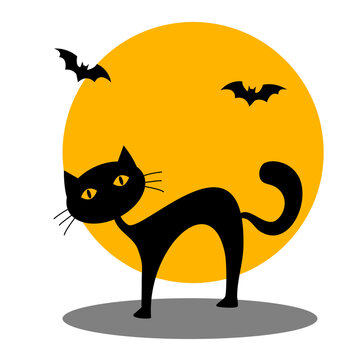recommend clip art: Silhouette Halloween night and element with Full Moon 