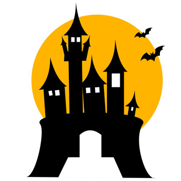 recommend clip art: Silhouette Halloween night and element with Full Moon 