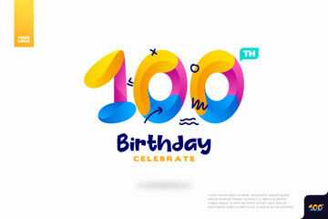 Number 100 logo icon design, 100th birthday logo number, anniversary 100 

