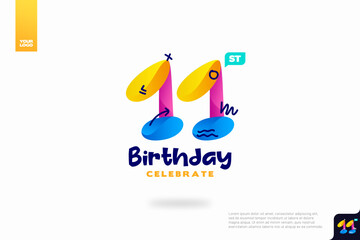 11th child birthday celebration party logo number.
