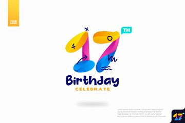 17th child birthday celebration party logo number.
