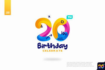 Number 20 logo icon design, 20th birthday logo number, anniversary 20
