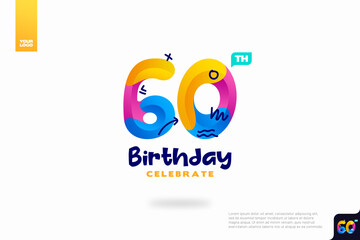 Number 60 logo icon design, 60th birthday logo number, anniversary 60
