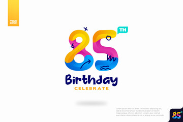 Number 85 logo icon design, 85th birthday logo number, anniversary 85
