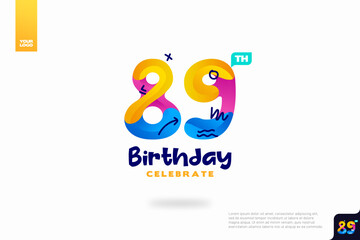 Number 89 logo icon design, 89th birthday logo number, anniversary 89
