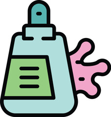 Soap dispenser icon outline vector. Coconut cosmetic. Cream milk color flat