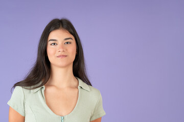 Fototapeta premium Happy woman looking at the camera relaxed