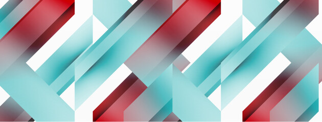 Fototapeta premium Dynamic minimalist abstraction with play of straight gradient lines. Interplay of colors and precise alignment creates an ever-moving tapestry, offering both simplicity and visual allure