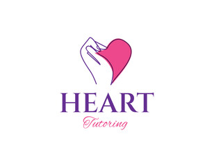 Heart Tutoring Mentoring Business Logo Design Template