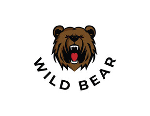 Modern Bear Animal Logo Badge Design Template