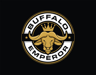 Modern Buffalo Logo Badge Design Template