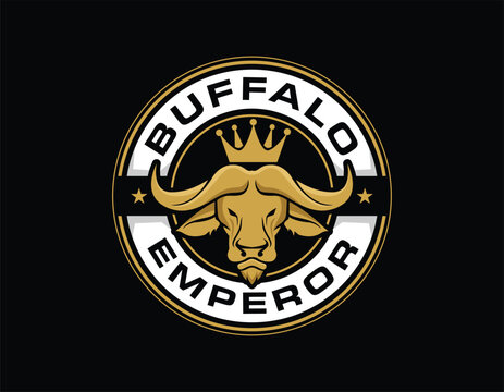 Modern Buffalo Logo Badge Design Template