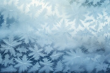 Frost creates fascinating patterns on a window in winter