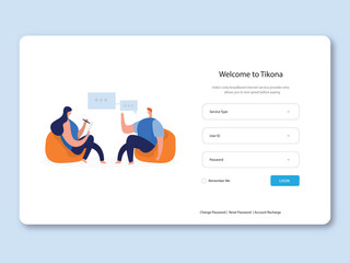 Free vector log in concept for landing page