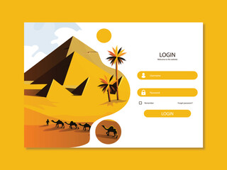 Free vector log in landing page web template